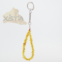 Light cognac amber bracelet for key holding Light cognac amber bracelet for key holding